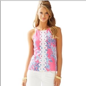 Lilly Pulitzer Capri Pink Samba Annabelle Top